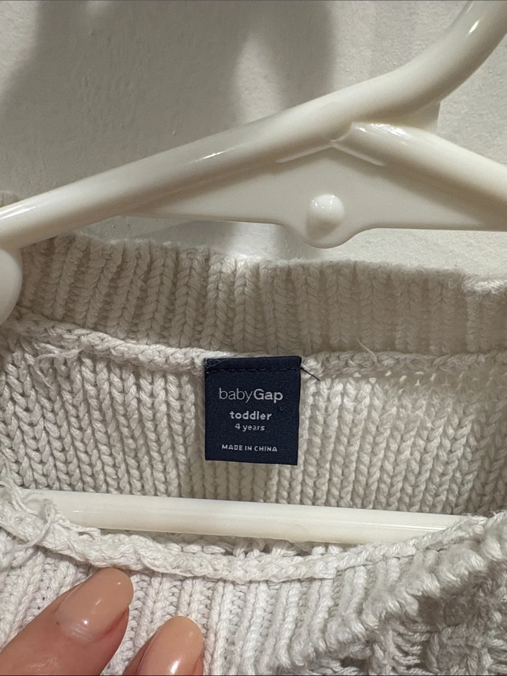 GAP Cream Cable Knit Kids Sweater